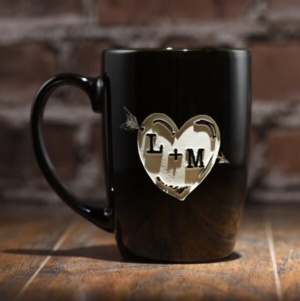 Ceramic Coffee Mug Personalized, Custom Ceramic Cup, Name, Logo, Monogram, message, deep Engraved Office Gift, Mothers Day, Fathers, Friendship, Thank You, Grandmother, Dad, Mom