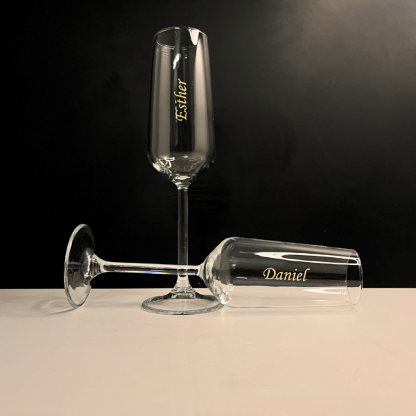 Engraved Champagne Glasses - Personalized Wedding Toasting Glasses