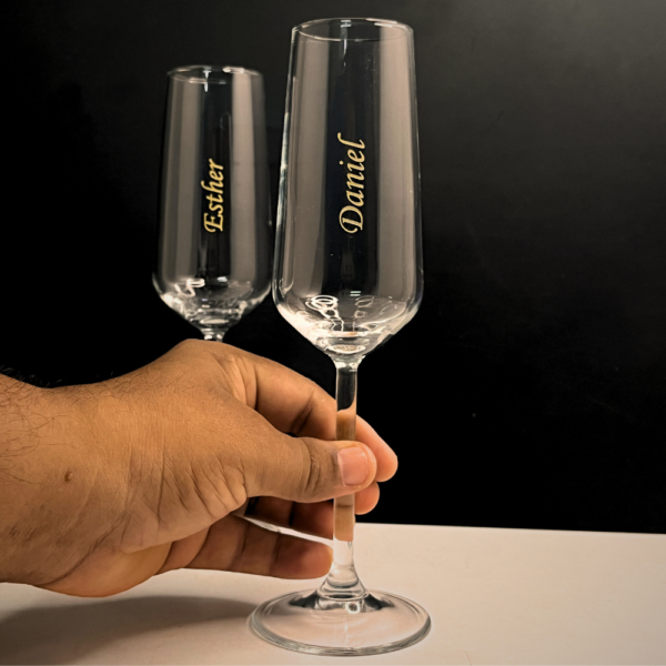Engraved Champagne Glasses - Personalized Wedding Toasting Glasses