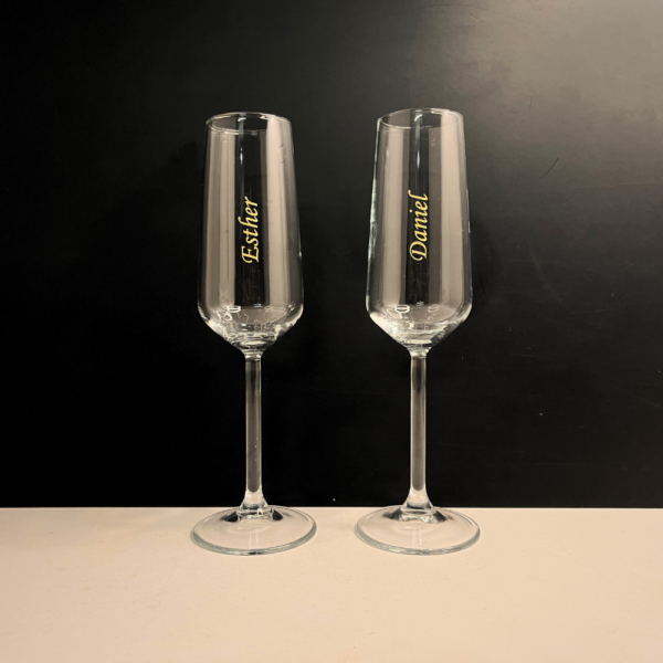 Engraved Champagne Glasses - Personalized Wedding Toasting Glasses