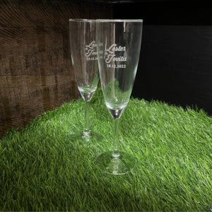 Engraved Champagne Glasses - Personalized Wedding Toasting Glasses
