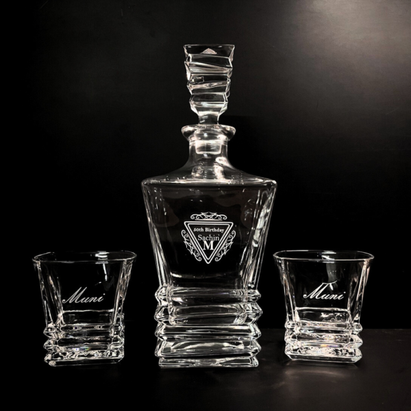Custom Barware Set for Men - Personalized Gift for Him - Groomsmen Gift – Personalized Whiskey Decanter Set – Engraved