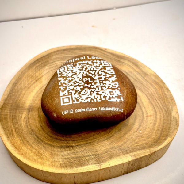 Personalized deep engraving QR code stone This QR code etched into a rock Your Company Logo, Restaurant Menu Logo, All Type QR Code Deep engraved stone