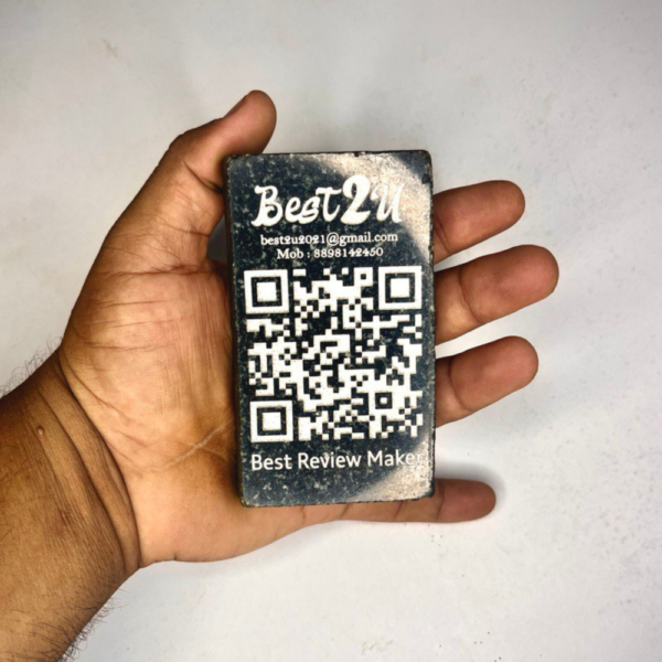 Personalized Natural Stone Deep engraved QR Menu & Decoration Display Business Social Media, Scannable QR Code Wedding Table Sign desk MARBLE GRANITE NATURAL STONE
