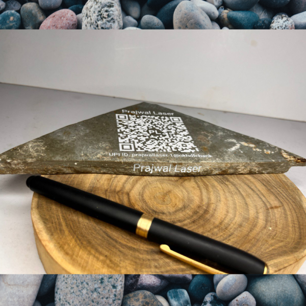 Personalized Natural Stone Deep engraved QR Menu Display Business Social Media, Your Name , Logo, Photo, and message Scannable QR Code Wedding Table Sign desk MARBLE GRANITE NATURAL STONE