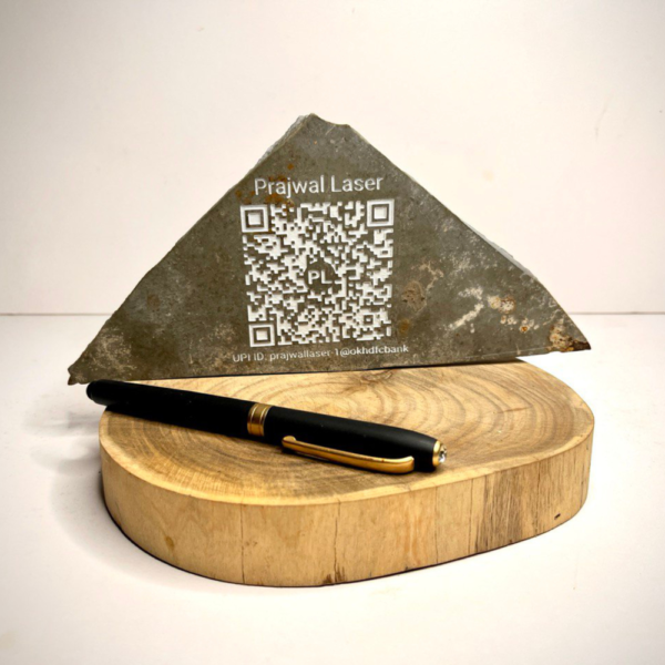 Personalized Natural Stone Deep engraved QR Menu Display Business Social Media, Your Name , Logo, Photo, and message Scannable QR Code Wedding Table Sign desk MARBLE GRANITE NATURAL STONE
