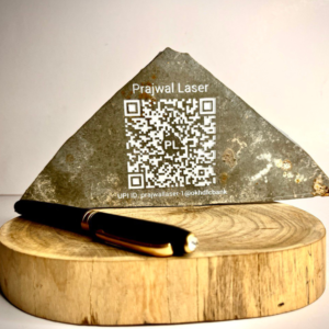 Personalized Natural Stone Deep engraved QR Menu Display Business Social Media, Your Name , Logo, Photo, and message Scannable QR Code Wedding Table Sign desk MARBLE GRANITE NATURAL STONE