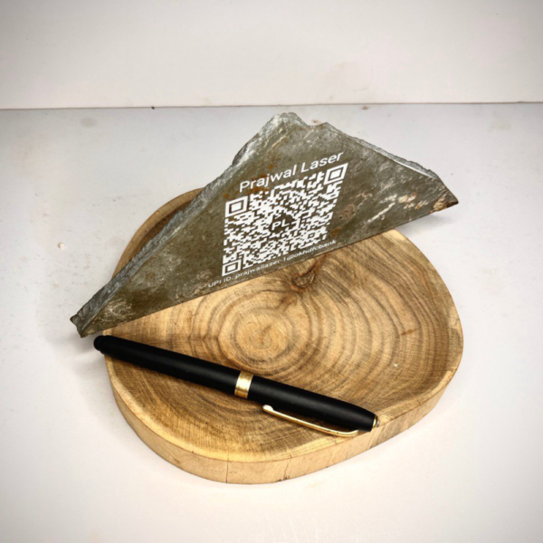 Personalized Natural Stone Deep engraved QR Menu Display Business Social Media, Your Name , Logo, Photo, and message Scannable QR Code Wedding Table Sign desk MARBLE GRANITE NATURAL STONE