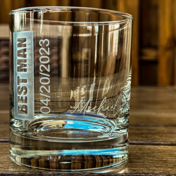 Elevate your whiskey experience with our customized glass, featuring a name monogram, love symbol, and photo engraving. Perfect for gifts, special occasions, or adding a personal touch to your home bar. Crafted from high-quality, lead-free glass, this 10 oz glass ensures a stylish and memorable sip every time.
