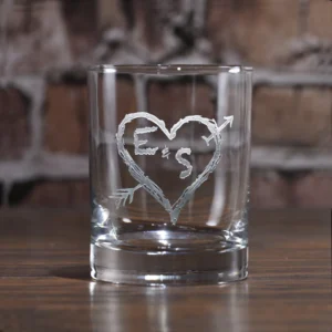Elevate your whiskey experience with our customized glass, featuring a name monogram, love symbol, and photo engraving. Perfect for gifts, special occasions, or adding a personal touch to your home bar. Crafted from high-quality, lead-free glass, this 10 oz glass ensures a stylish and memorable sip every time.