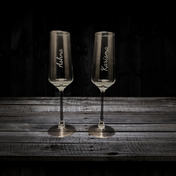Personalized wedding gifts Engraved champagne flutes engraved Wedding glasses for bride and groom Bridal shower gifts champagne glass name engraving logo engraving monogram engraving love symbol engraving photo engraving for gift