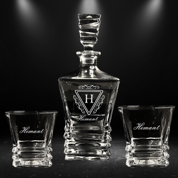 Elevate your home bar or gift-giving experience with our exquisitely crafted Personalized Engraved Whiskey Decanter and 6 Glasses Set. This elegant set combines timeless design with personalized touches to create a truly unique and memorable gift for any whiskey enthusiast.