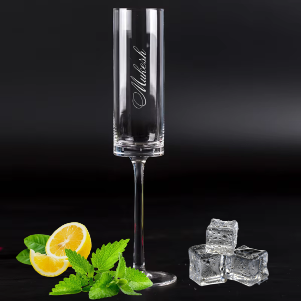 Personalized Pair of Crystal Toasting Flutes in Custom deep Engraved, Couple Champagne Glasses Set Valentines Anniversary Wedding Gift