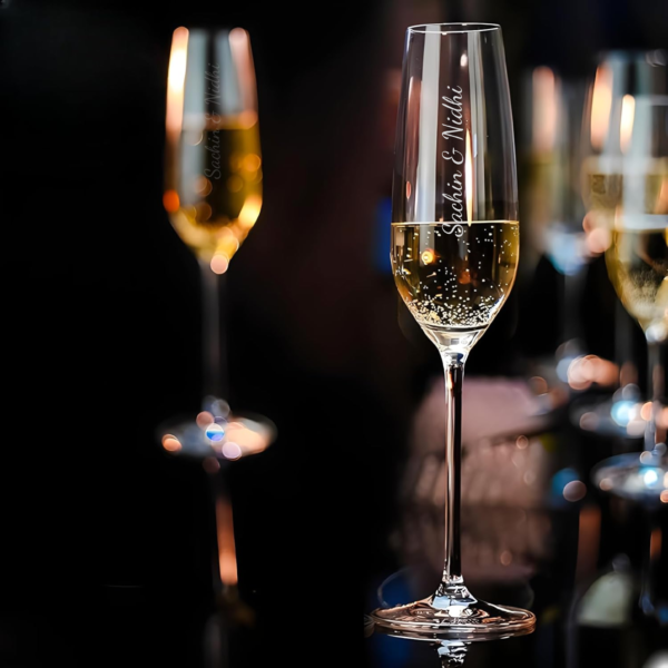 best2u mumbai Valentines Day Custom Toast Champagne Flute Set, Personalized deep engraved Champagne Glasses, Valentines Day Gift, , Lover Champagne Flute, Gift for Her