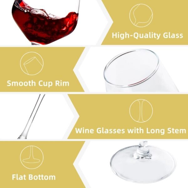Mr & Mrs Wine Glasses, Wedding Gift Set of 2, Crystal Clear with Heart Design