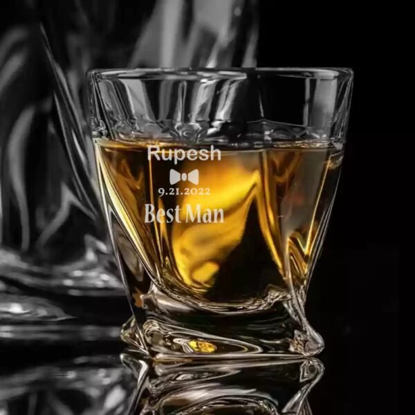 Best2U Groomsmen Whiskey Glasses Personalized Custom Groomsman Proposal Gift Wedding Party Favors, Ideal Best Man Gift 1 Pic