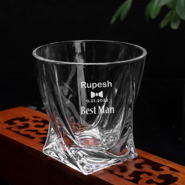 Best2U Groomsmen Whiskey Glasses Personalized Custom Groomsman Proposal Gift Wedding Party Favors, Ideal Best Man Gift 1 Pic