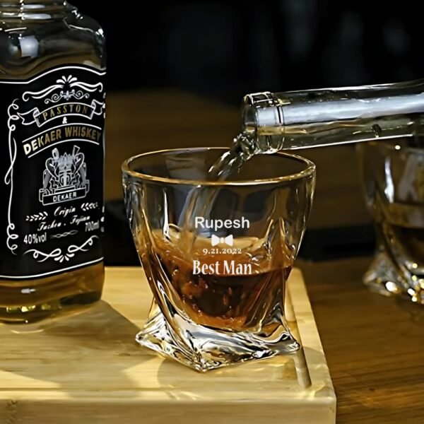 Best2U Groomsmen Whiskey Glasses Personalized Custom Groomsman Proposal Gift Wedding Party Favors, Ideal Best Man Gift 1 Pic