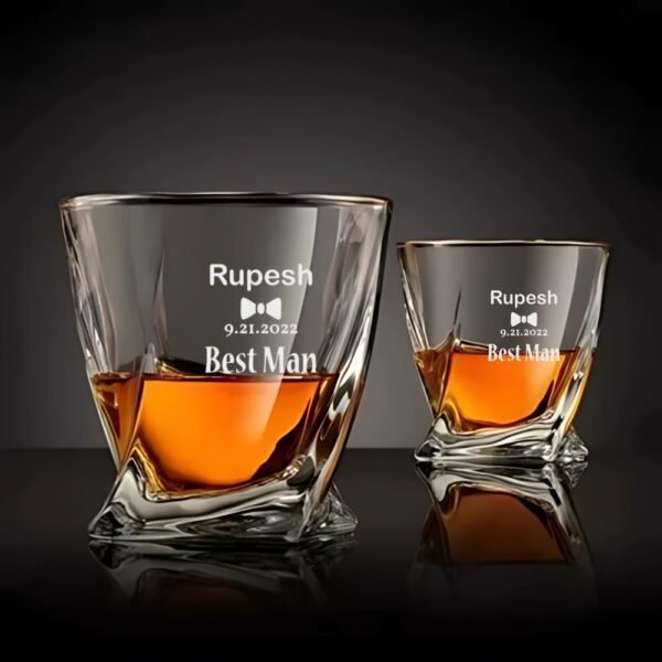 Best2U Groomsmen Whiskey Glasses Personalized Custom Groomsman Proposal Gift Wedding Party Favors, Ideal Best Man Gift 1 Pic