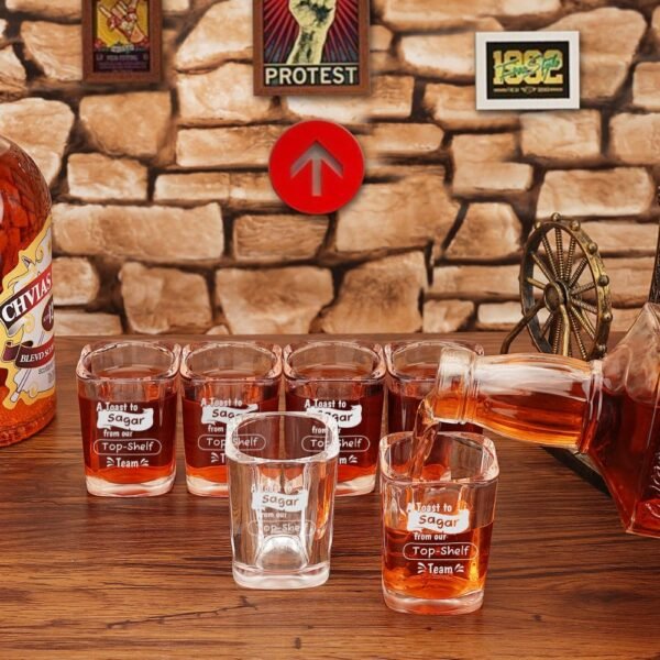 Custom Engraved A Toast to The Legends – Custom Engraved Shot Glass for The Top-Shelf Team