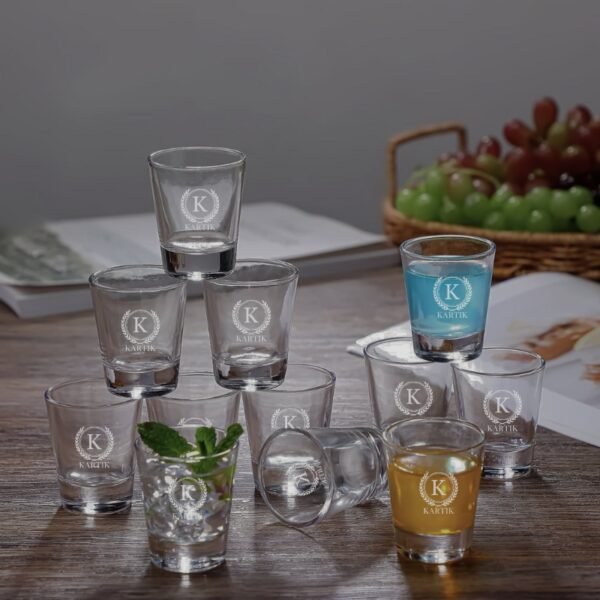 Personalized Shot Glasses, Monogram Engraved, Set of 2, Perfect for Anniversary, Birthday, Christmas Gifts