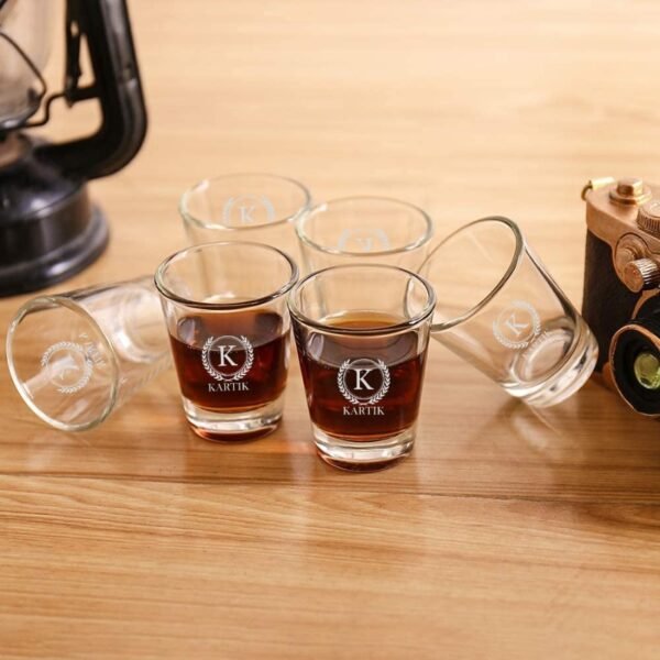 Personalized Shot Glasses, Monogram Engraved, Set of 2, Perfect for Anniversary, Birthday, Christmas Gifts