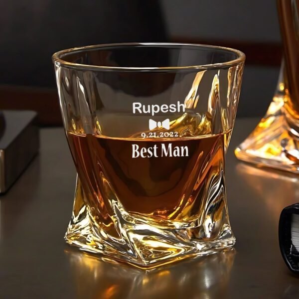 Best2U Groomsmen Whiskey Glasses Personalized Custom Groomsman Proposal Gift Wedding Party Favors, Ideal Best Man Gift 1 Pic