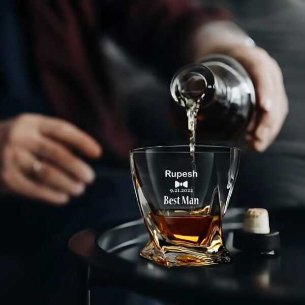Best2U Groomsmen Whiskey Glasses Personalized Custom Groomsman Proposal Gift Wedding Party Favors, Ideal Best Man Gift 1 Pic